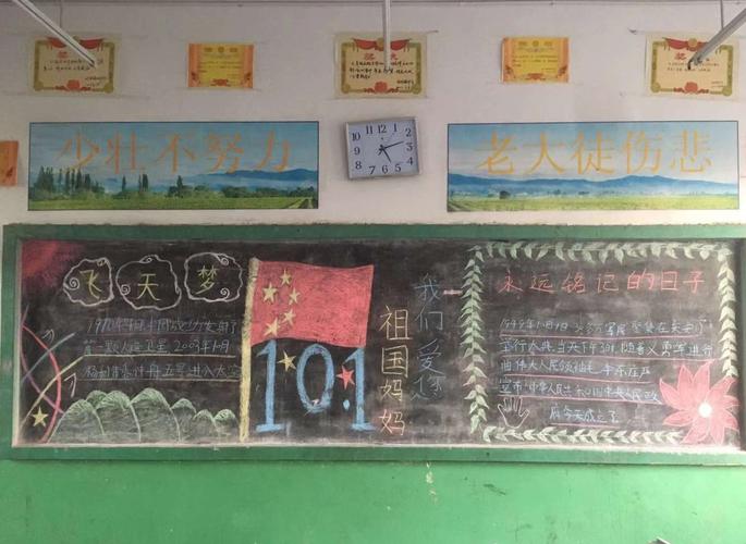 国庆70周年字体黑板报 70周年黑板报图片素材