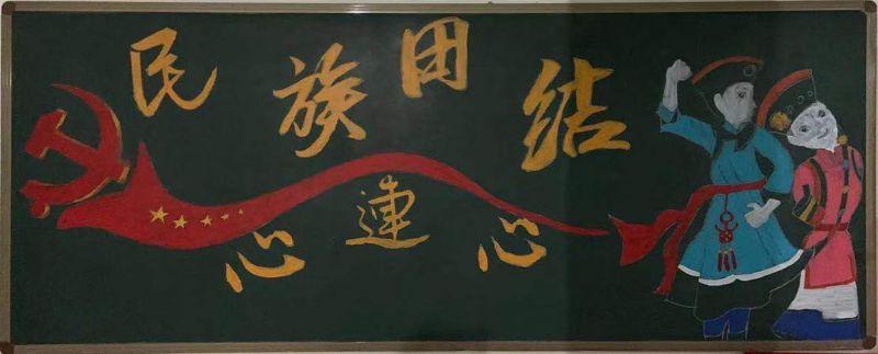 车间团结的黑板报 民族团结黑板报图片素材