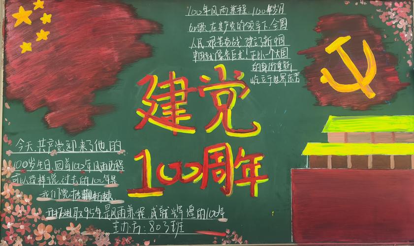 2018庆祝七一黑板报 黑板报图片素材