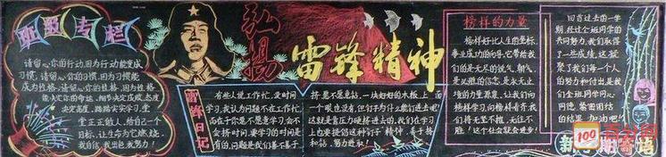 有创意感的雷锋黑板报 创意黑板报图片素材