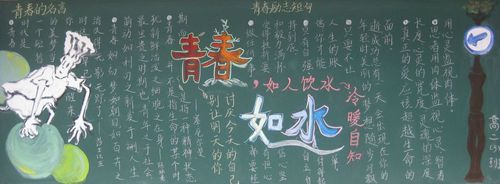似水年华黑板报 黑板报图片素材