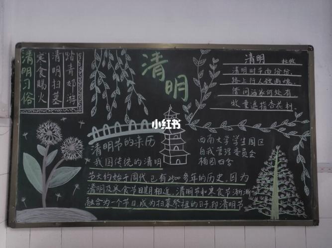 文明的节日清明黑板报 节日黑板报图片大全