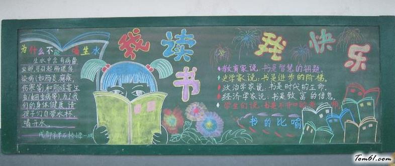 学生图书阅览室黑板报 学生黑板报图片素材
