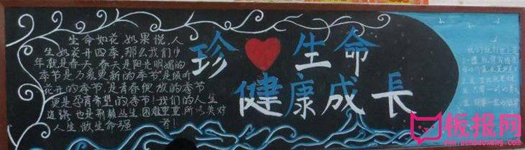 珍爱生命之源实践活动课黑板报 黑板报图片素材
