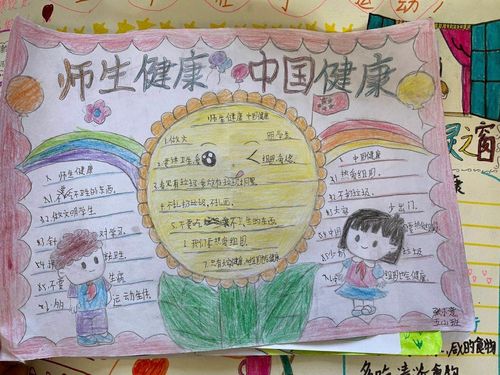 师生健康中国健康为题黑板报 中国黑板报图片素材