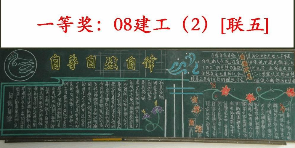 自尊自律自强黑板报 黑板报图片大全