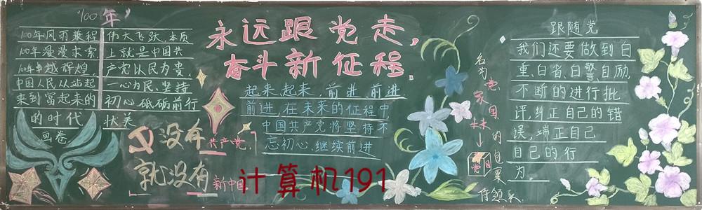听党跟党走主题黑板报 主题黑板报图片素材
