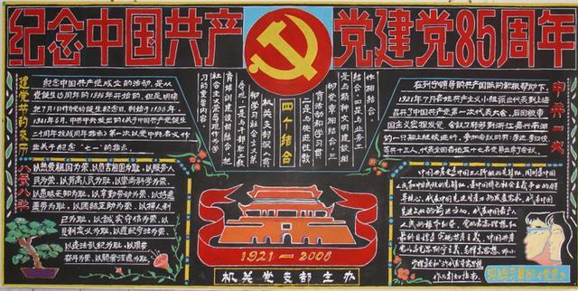 红旗党支部黑板报 黑板报图片素材