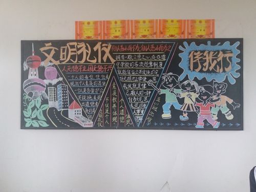 讲文明讲礼貌简单的黑板报 简单的黑板报图片素材