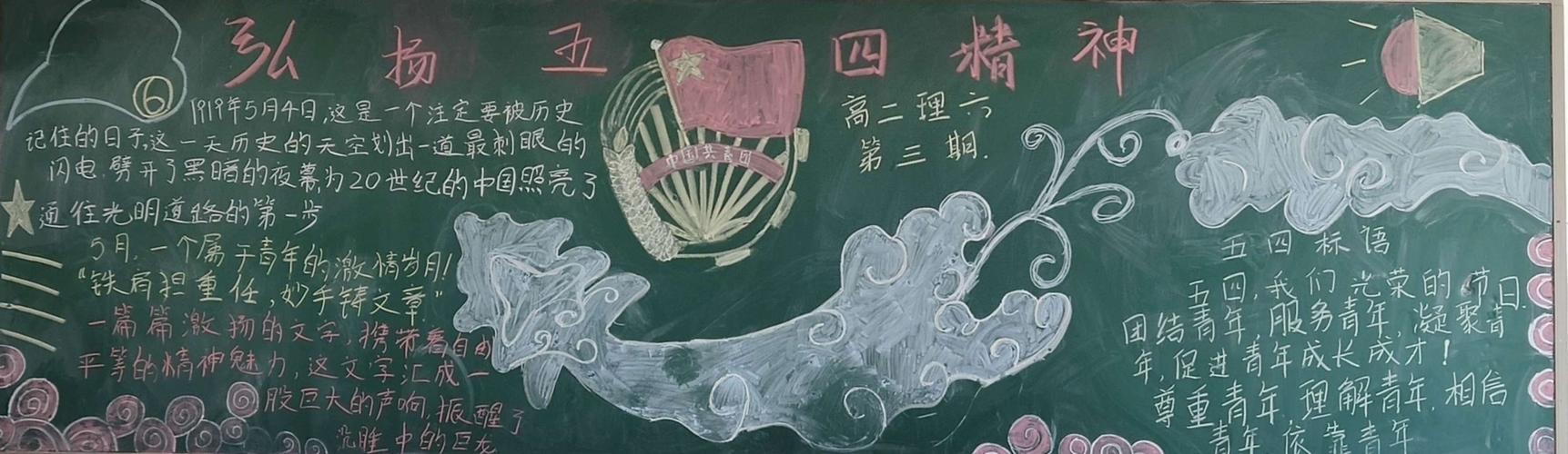 纪念五四运动做有为青年的黑板报 五四青年节黑板报图片大全