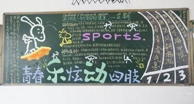 运动与生命黑板报 运动黑板报图片素材
