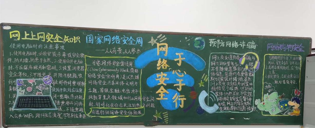 让网络世界清朗起来黑板报 网络安全黑板报图片素材
