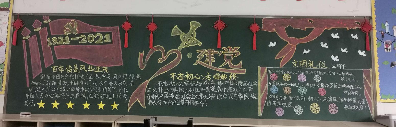 以党为题的黑板报 黑板报图片大全