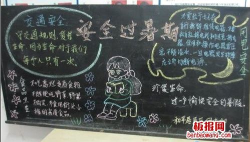 快乐暑假班黑板报 黑板报图片大全