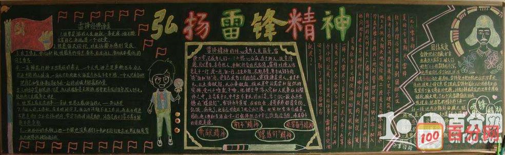 雷锋塔黑板报 雷锋黑板报图片素材