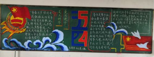 五四爱国精神黑板报 爱国黑板报图片素材