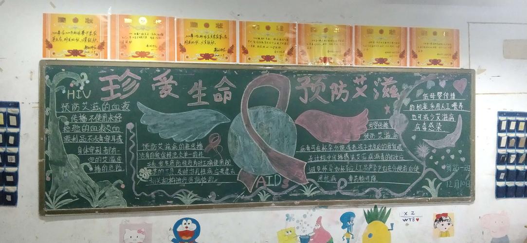 有关艾滋病毒黑板报 黑板报图片大全