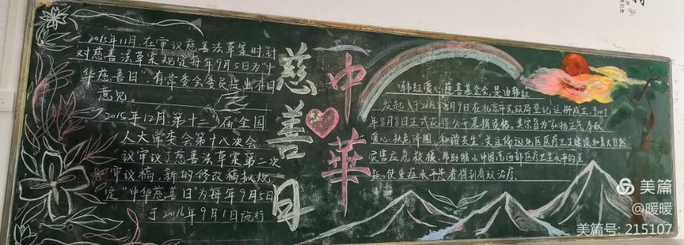 慈善主题黑板报 主题黑板报图片素材