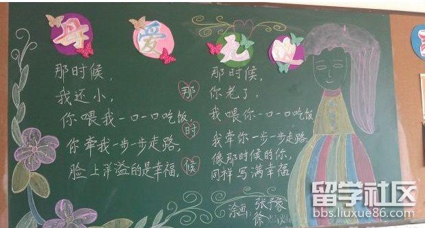 感恩成长母亲节相关的黑板报 母亲节黑板报图片素材