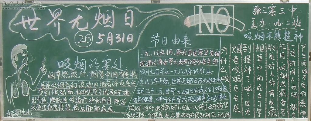 家庭无烟日黑板报 黑板报图片大全