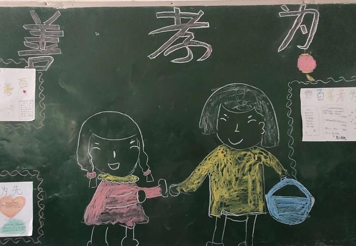 以孝善巴渝为题的黑板报 黑板报图片大全