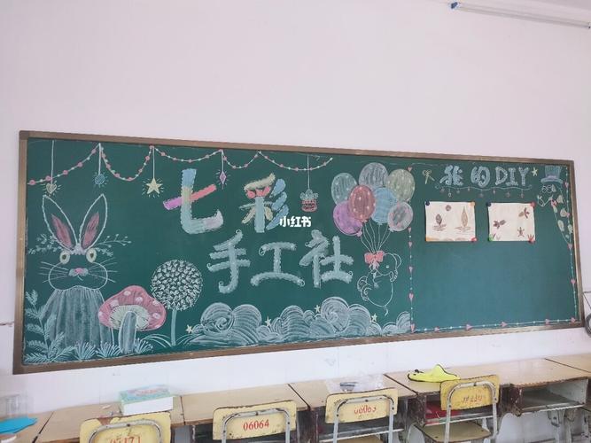 手工课宣传黑板报 手工黑板报图片素材