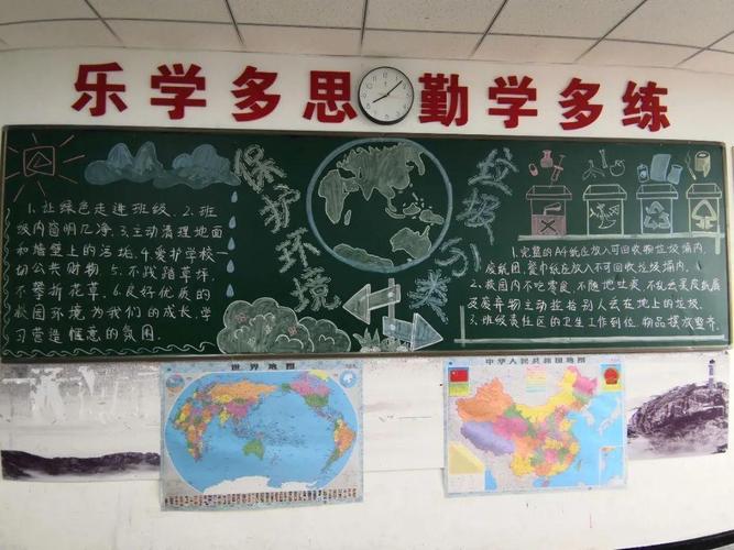 环境治理黑板报 保护环境黑板报图片素材