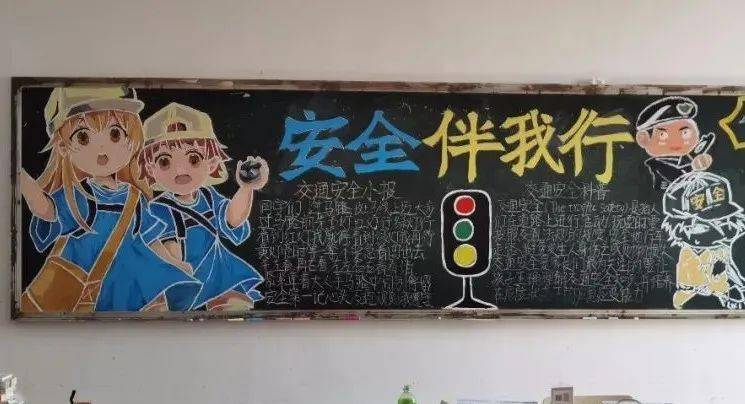 安全出行文明礼让黑板报 文明黑板报图片素材