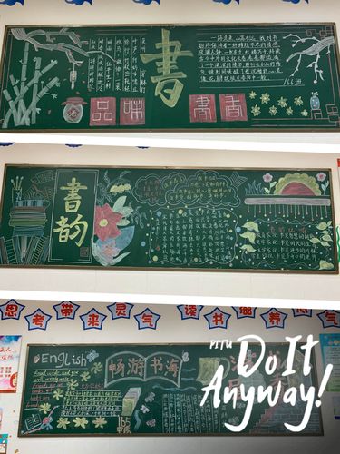 历史书香主题黑板报 书香校园黑板报图片素材