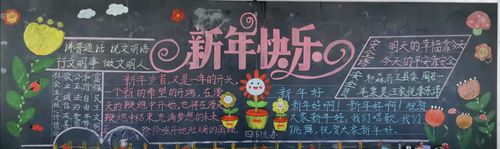 有关的新年的黑板报 新年黑板报图片大全