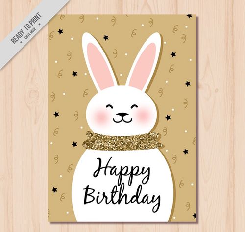 兔子生日立体贺卡 兔子生日贺卡