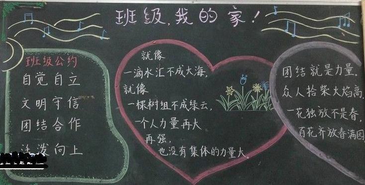 我爱集体的黑板报 我和我的祖国黑板报图片素材