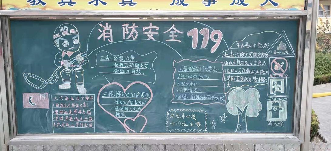 2016年119黑板报 119黑板报图片素材