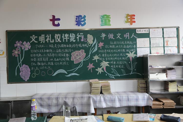 小学生美在文明爱在礼仪黑板报 小学生黑板报图片大全