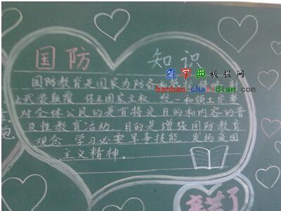 国防教育手抄报黑板报 教育黑板报图片素材
