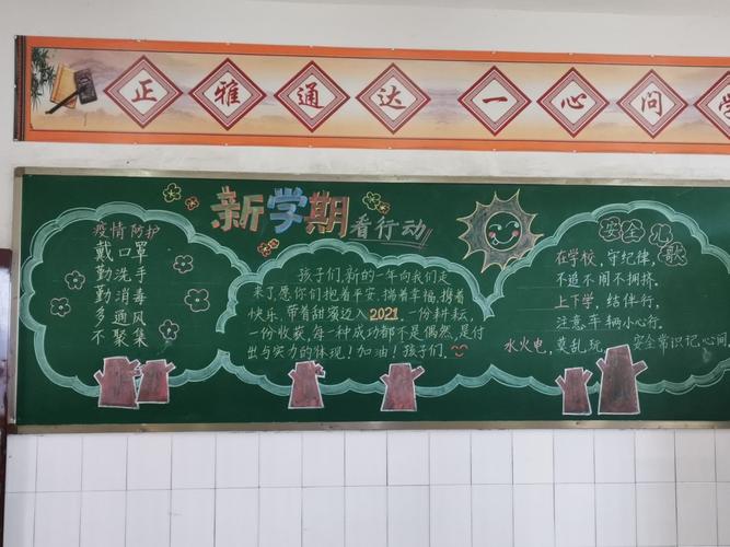 天二中学开学黑板报 中学黑板报图片素材