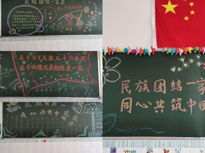 团结互助主题黑板报 主题黑板报图片素材