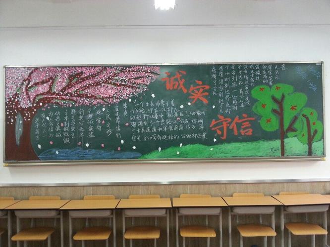 诚信有礼的黑板报 诚信黑板报图片素材