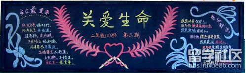 关于关爱生命的黑板报 关于黑板报图片大全