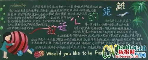 人际和谐的黑板报 黑板报图片素材