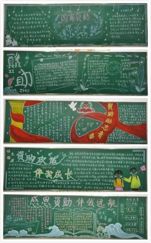 中职国家奖学金黑板报 黑板报图片素材