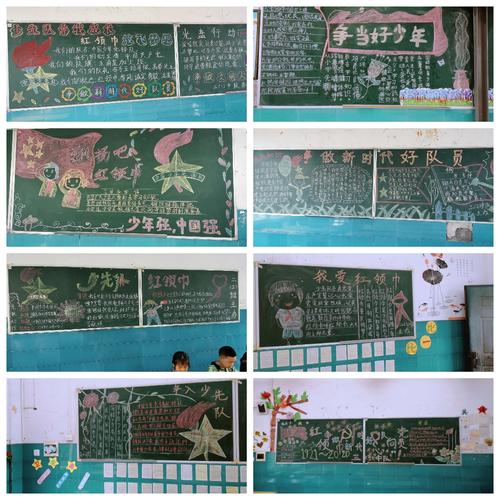 少年先锋为主题的黑板报 主题黑板报图片素材