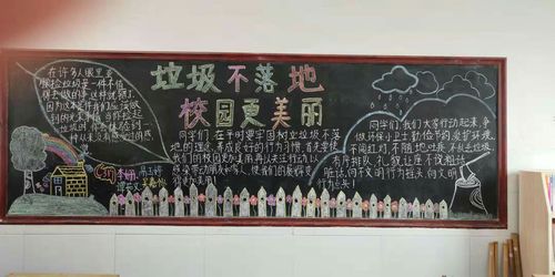 环保创卫从小事做起黑板报 环保的黑板报图片素材