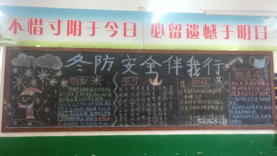 冬天的安全黑板报 安全的黑板报图片大全