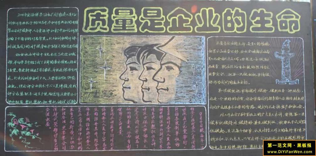 纺织厂的质量黑板报 黑板报图片素材