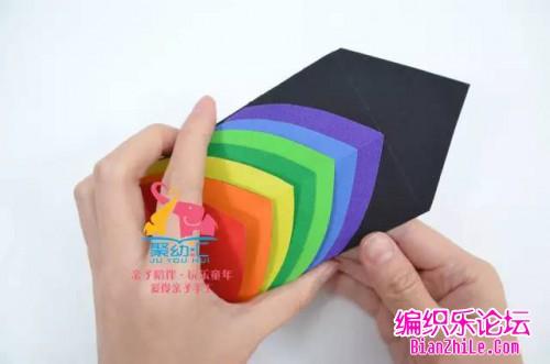 彩虹瀑布手工贺卡 彩虹瀑布贺卡