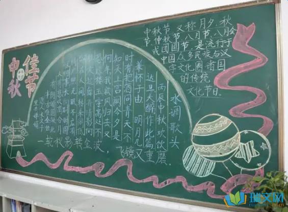 传之明颂中秋黑板报 中秋黑板报图片素材
