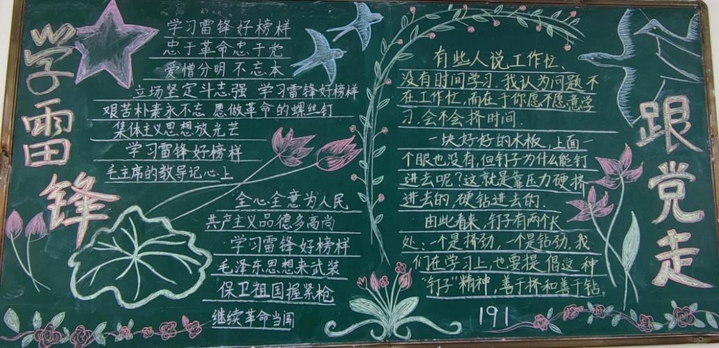 学立志学做人学创造黑板报 黑板报图片素材