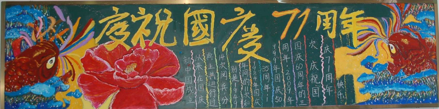 国庆和七十周年献礼黑板报 70周年黑板报图片素材