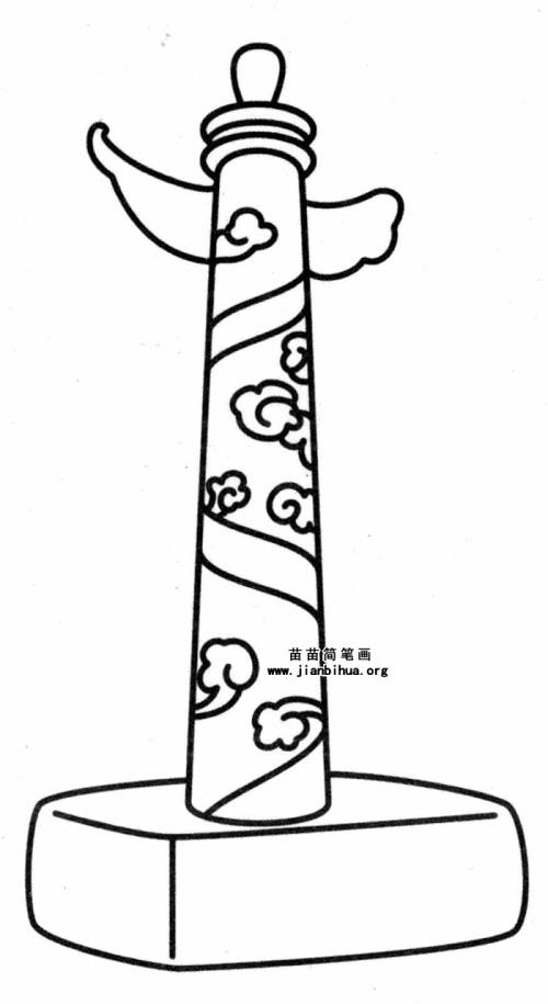 华表简笔画清晰黑板报 简笔画黑板报图片素材